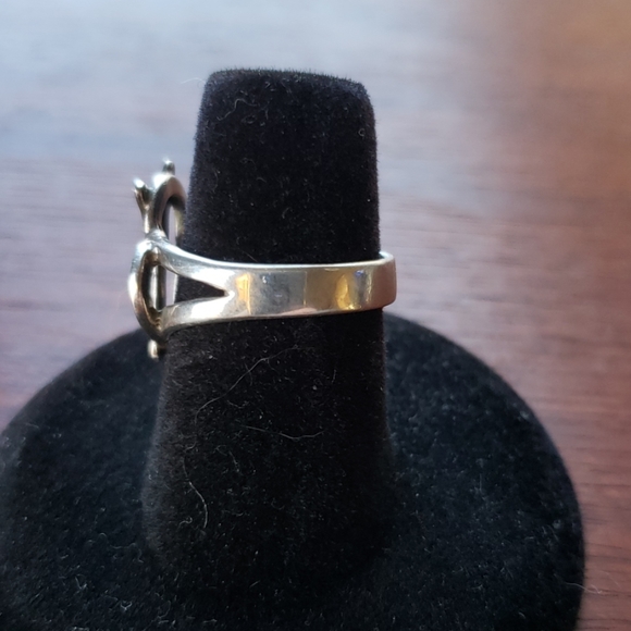 Sterling 925 silver handcrafted heart/cross ring - Picture 3 of 4